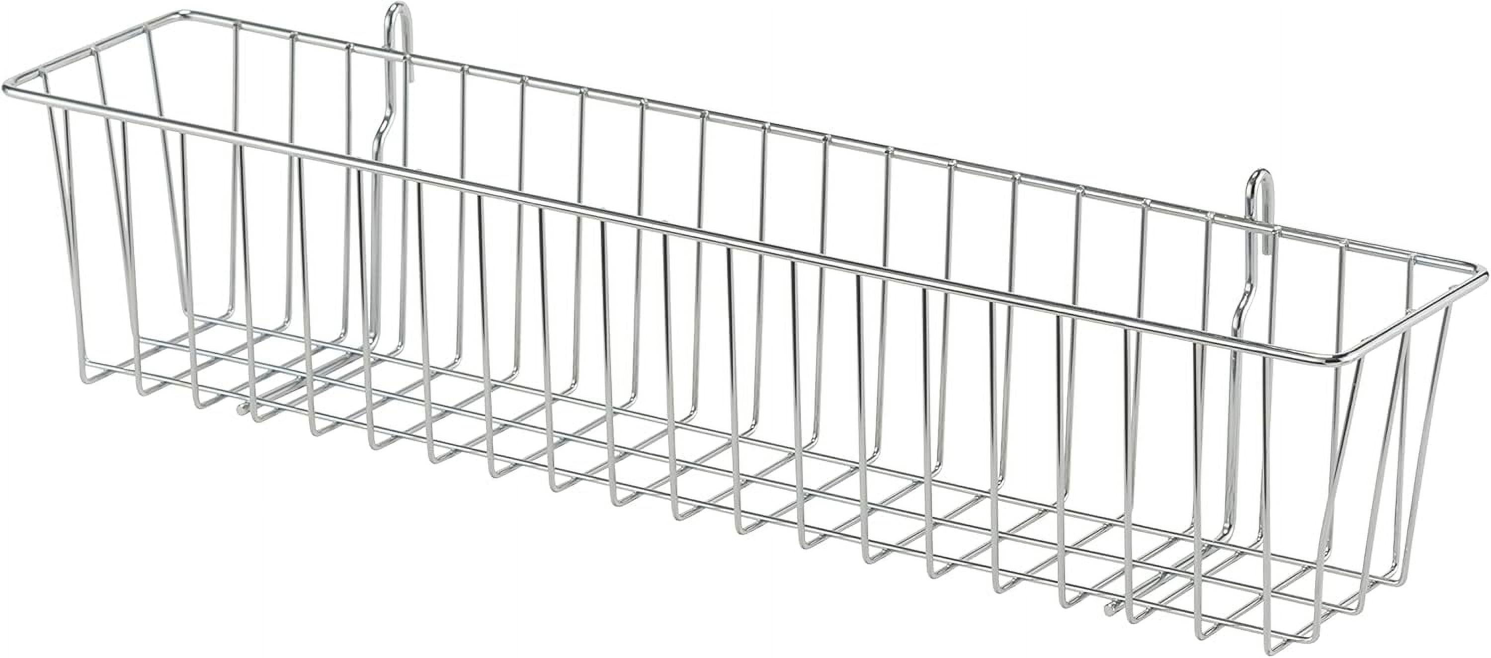 21-Inch Metal Hanging Basket to Use With Shelf Units and Storage Racks ...