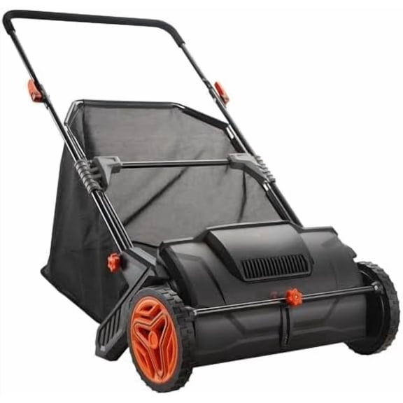 Lawn Sweeper Push Leaf Grass Collector 21" 3.5 Cu. Ft. Capacity Adjustable