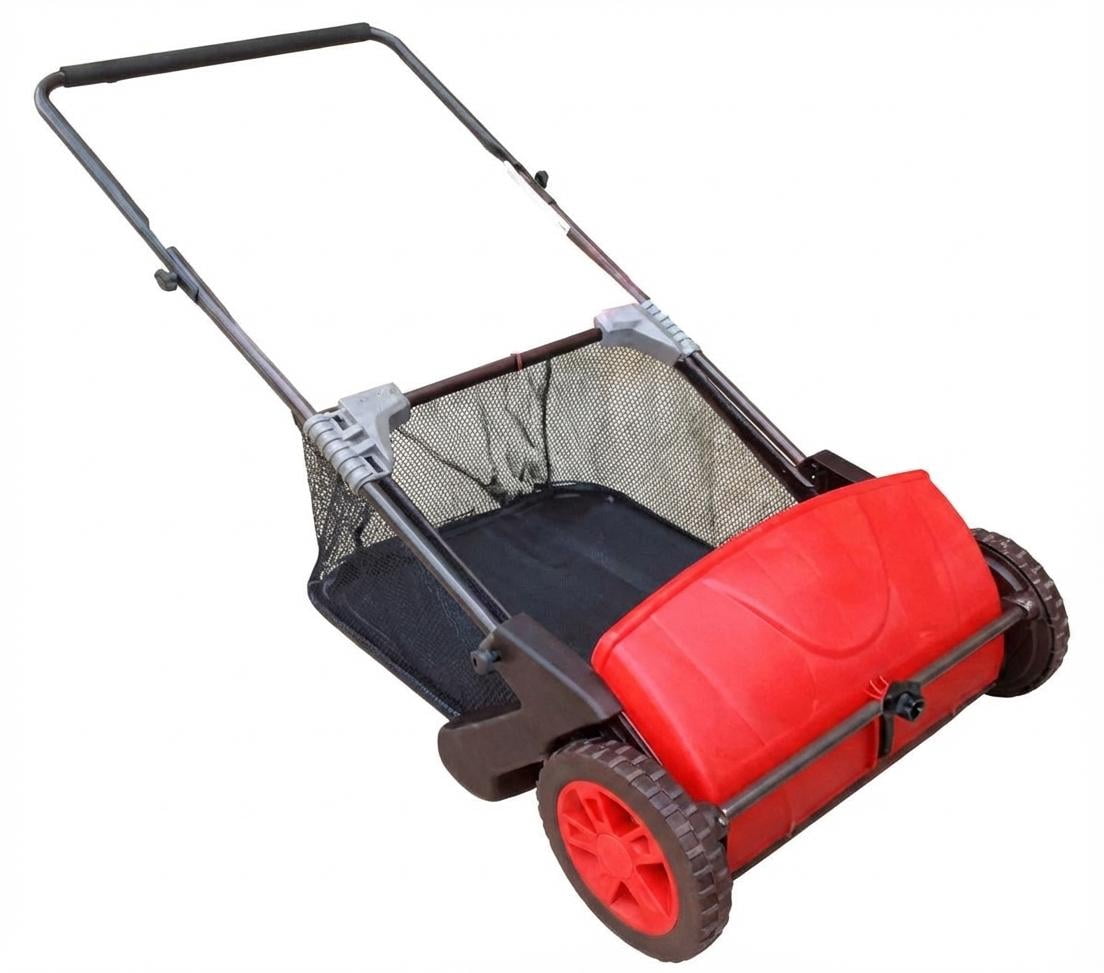 21-Inch Push Lawn Sweeper, Heavy Duty Leaf Collector Manual Leaf Sweeper Walk-Behind Grass Collector for Lawns,
