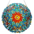 thumbnail image 1 of 21 Inch Tiffany Style Round Glass Window Screen, Multicolor, 1 of 3