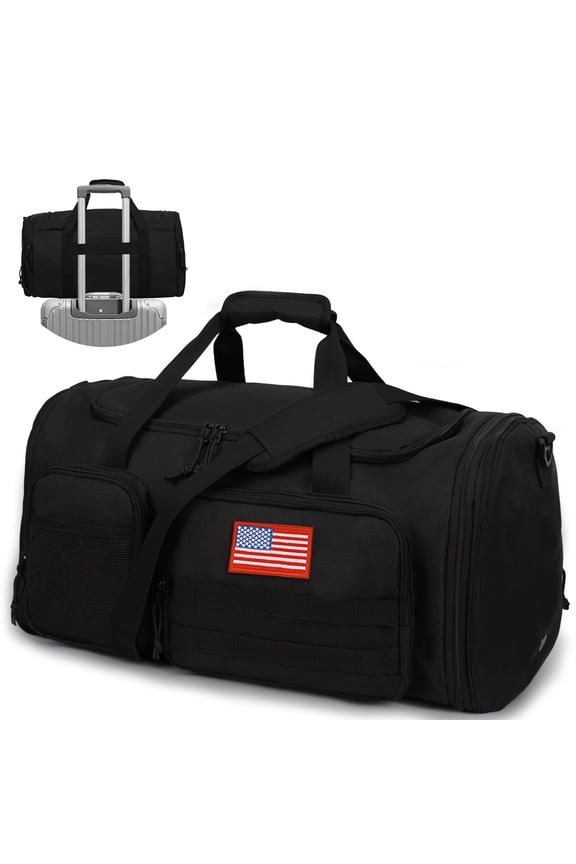 45L 2-in-1 Gym Duffle Bag for Men, Travel Backpack with Shoe & Wet Pocket, Overnight Carry-on Bag