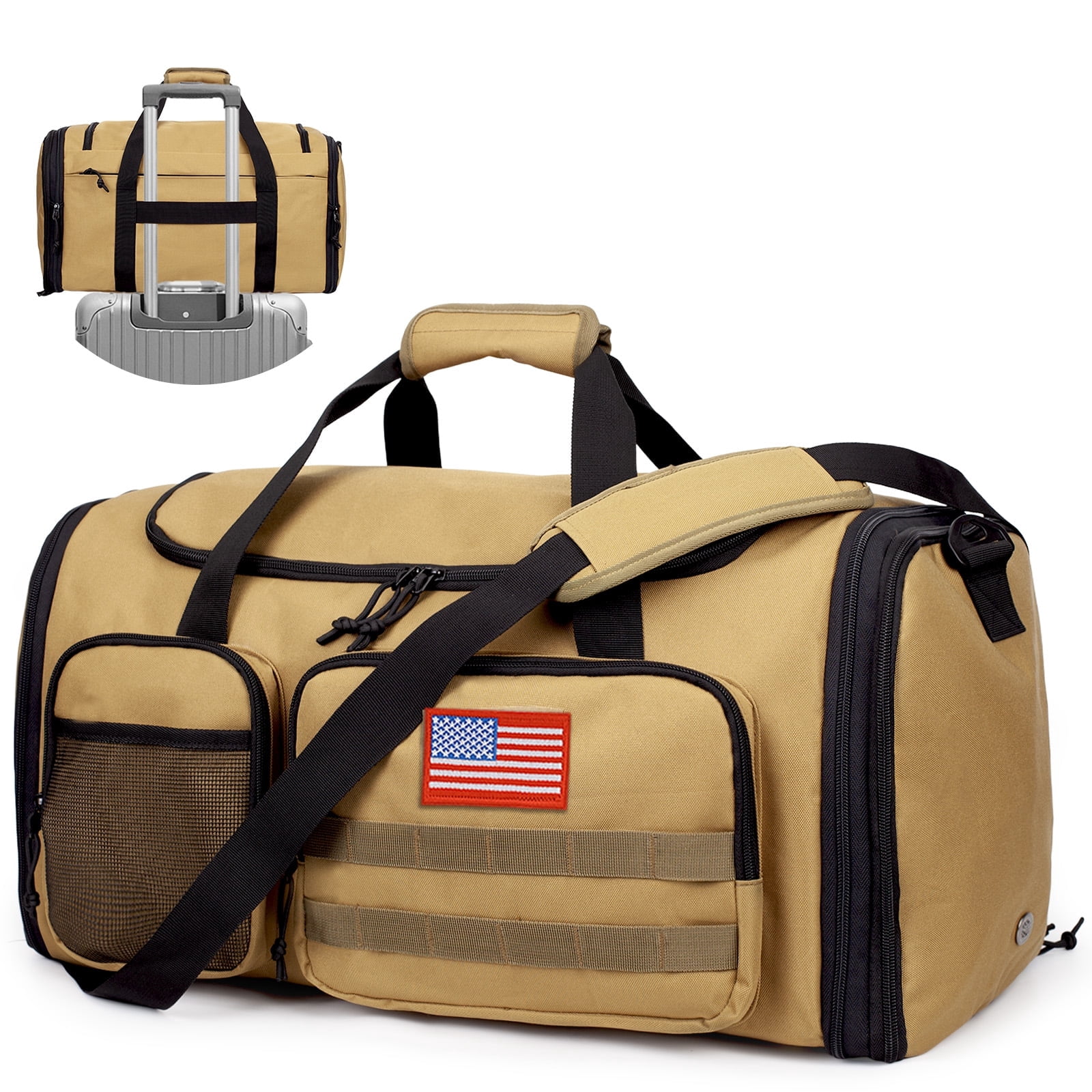 TRIPGEAR 21" 45L Expandable 2-in-1 Gym Duffle Bag for Men, Travel Backpack with Shoe & Wet Pocket, Overnight Carry-on Bag