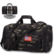 21" 45L Expandable 2-in-1 Gym Duffle Bag for Men, Travel Backpack with Shoe & Wet Pocket, Overnight Carry-on Bag