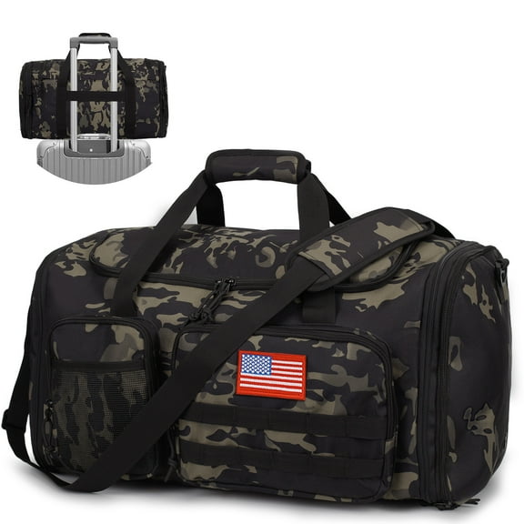 21 inch Gym Bag for Men, Expandable 45L Large 2 in 1 Travel Duffle Bag with Shoes Compartment Wet Pocket,Camping Overnight Backpack, Carry-on Size