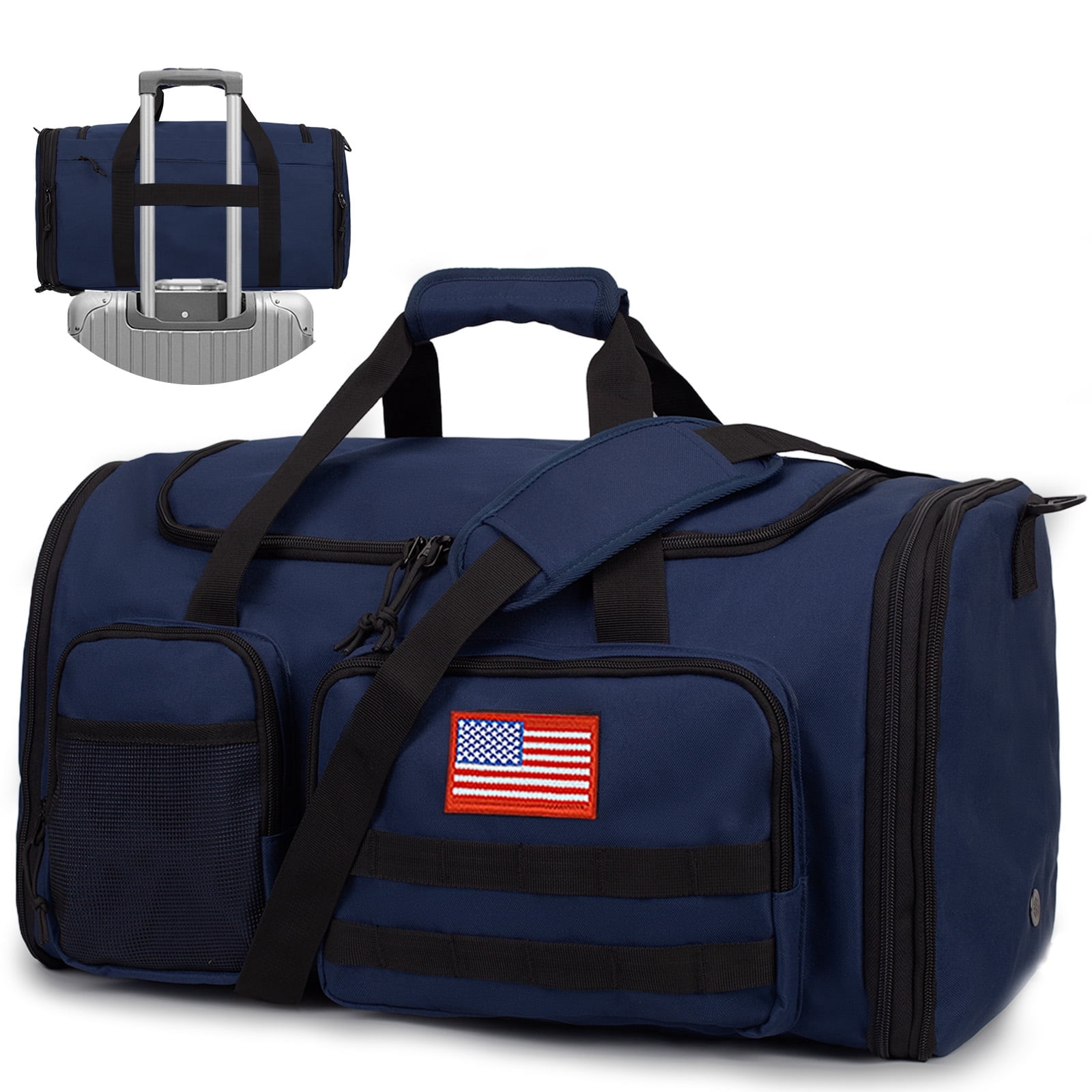 TRIPGEAR 21" 45L Expandable 2-in-1 Gym Duffle Bag for Men, Travel Backpack with Shoe & Wet Pocket, Overnight Carry-on Bag