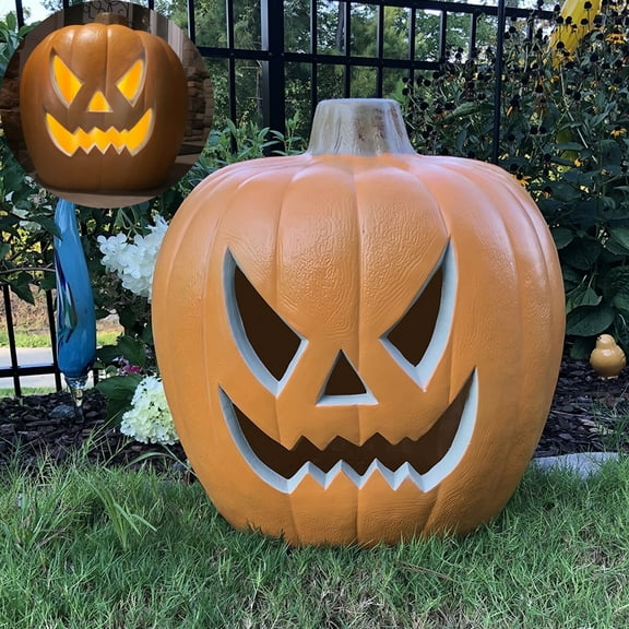 Gamexcel 21" Plastic Jack-O'-Lantern Pumpkin Light with LED bulbs for indoor/outdoor Halloween horror party decoration