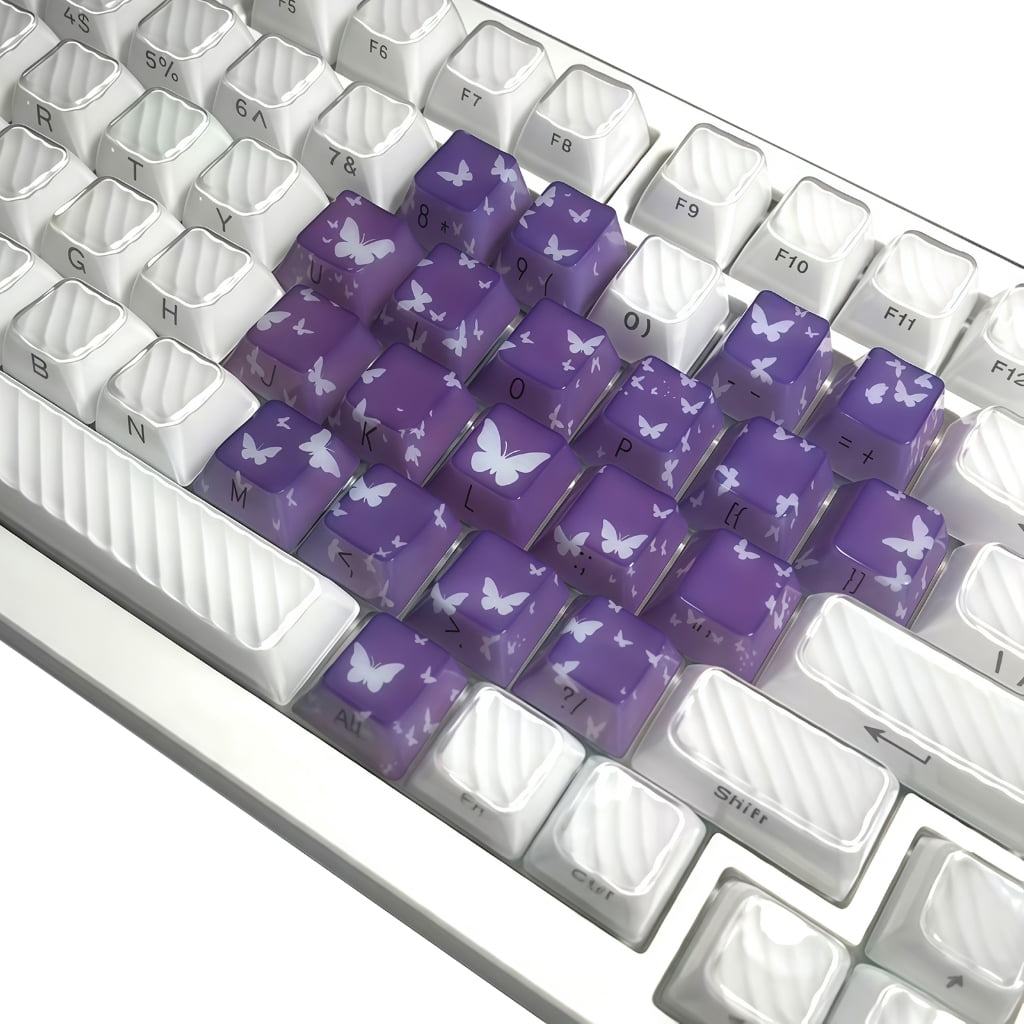 21 Keys Butterfly Heart Caps Set Keycaps Replacement for Mechanical ...