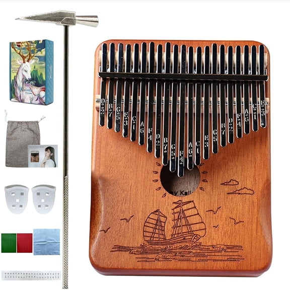 DQQKMM 21 Keys Kalimba Thumb Piano, Wood Finger Piano Kalimba Gifts for Kids and Adults Beginners
