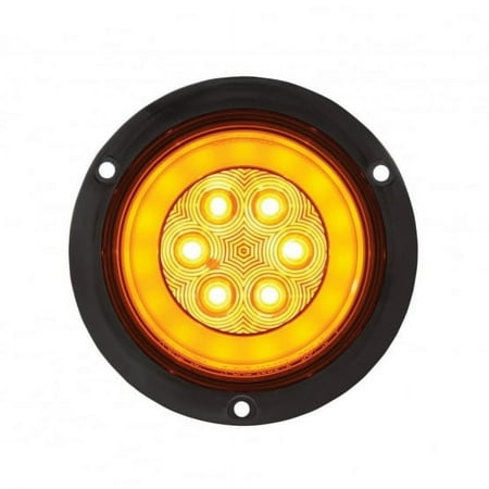 21 LED 4" Turn Signal "GLO" Light - Flanged - Amber LED/Amber Lens
