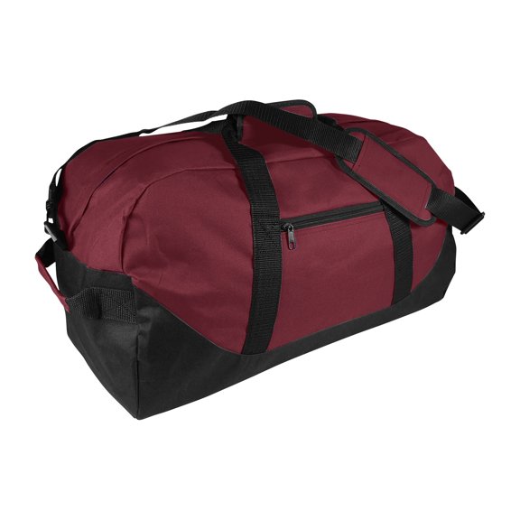 21 Large Duffle Bag with Adjustable Strap in Maroon