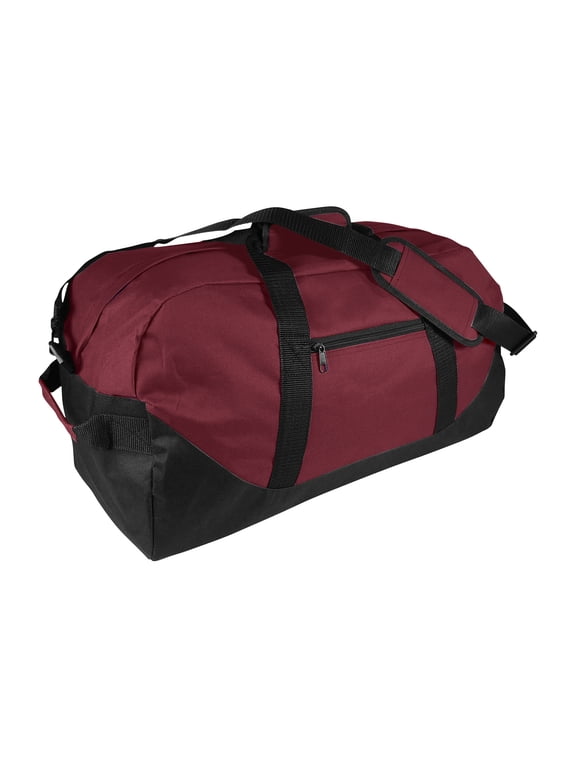 21 Large Duffle Bag with Adjustable Strap in Maroon