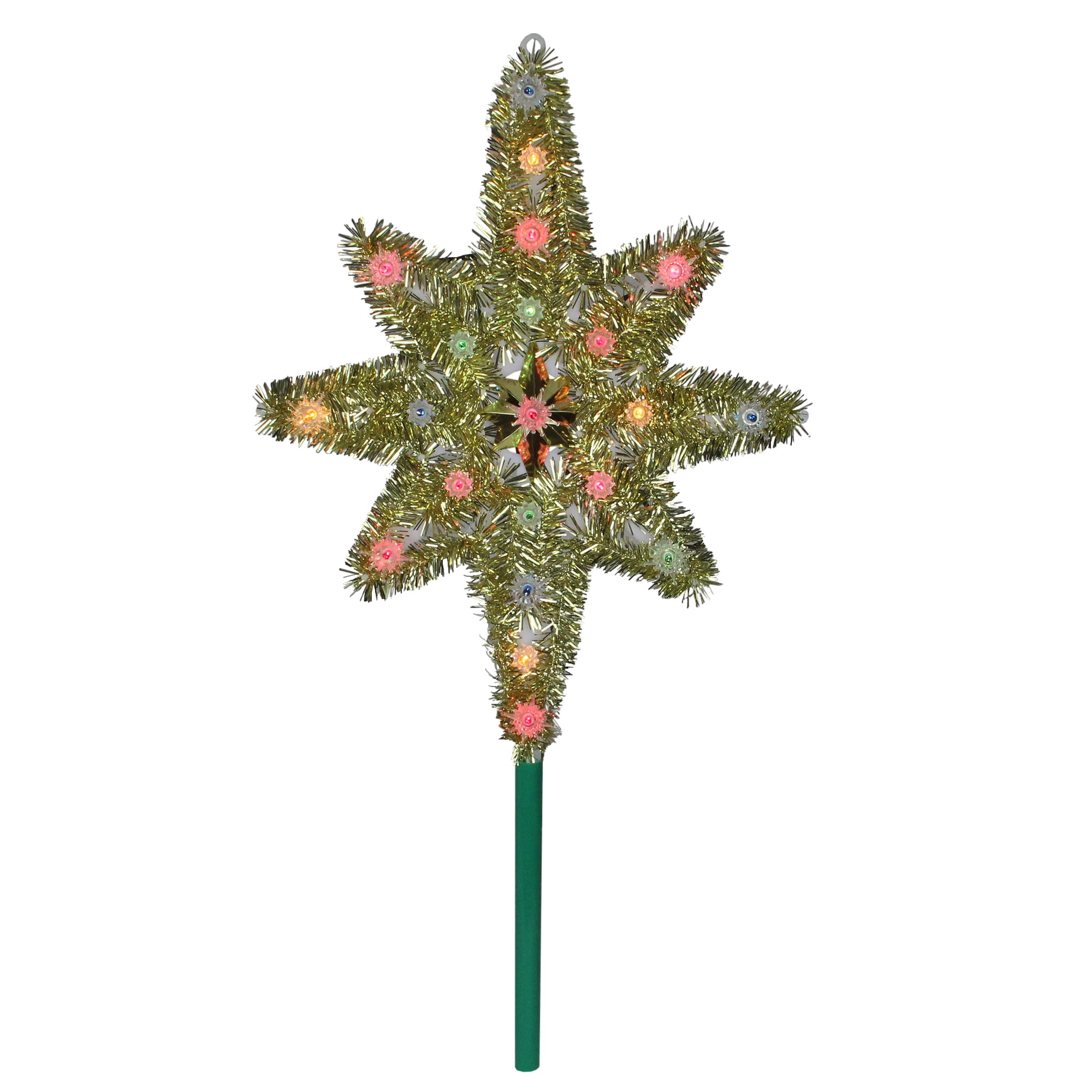 Northlight 21" Lighted Gold Star of Bethlehem Christmas Tree Topper - Multicolor Lights