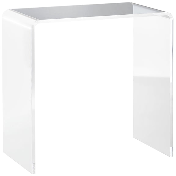 21" Long Acrylic Bedside Display Table - Clear, Modern Bedroom Clear Coffee Desk Minimalist And Functional