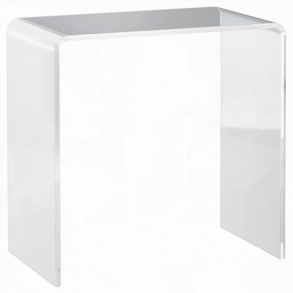 21" Long Rectangle All Acrylic 15mm Thick Clear Waterfall Coffee Table with Sophisticated Design