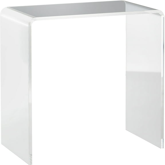 21" Long Rectangle All Acrylic Coffee Table - Clear, Modern & Unbreakable Clear Bedside Minimalist Bedroom