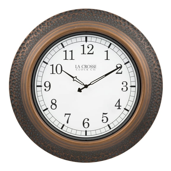 La Crosse Clock 21-Inch Indoor/Outdoor Marcella Metal Quartz Analog Wall Clock, 433-3256B