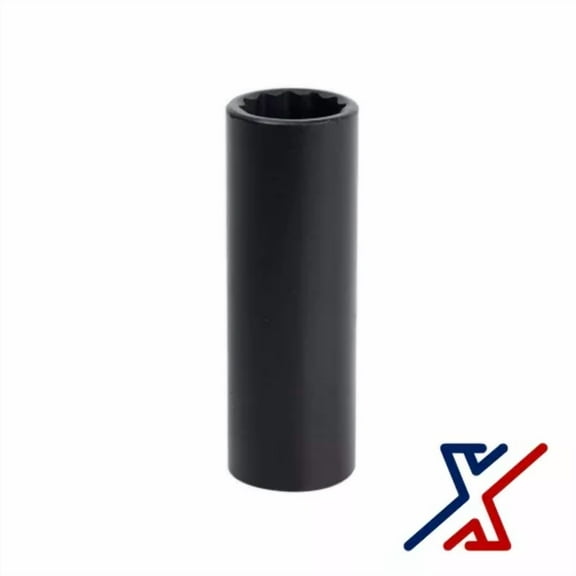 21 Mm. X 1/2" Drive, 12 Point Deep Impact Socket, Spindle Axle Nut By X1 Tools