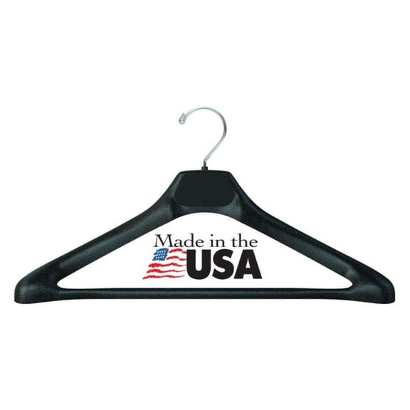 21" Mod Suit Hanger-AMA, Chrome Metal Hook, Anti-Slip, Packed 12 per Box, Made in USA