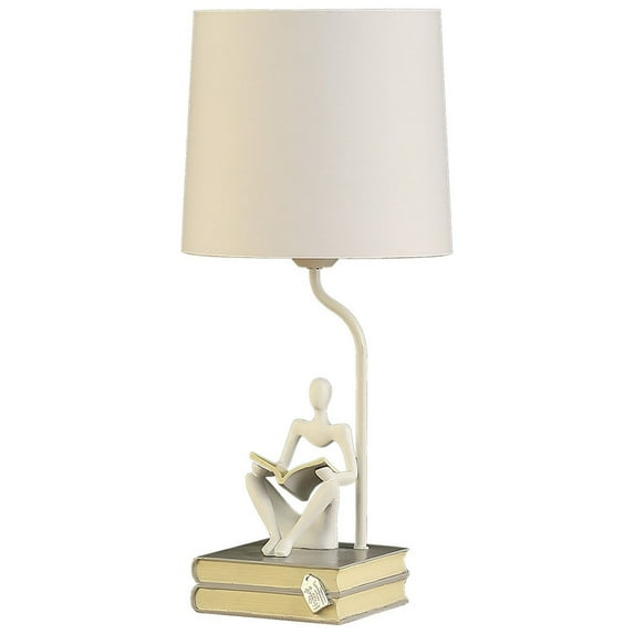 21†Modern White Reader Sculpture Table Lamp