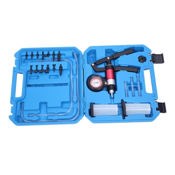 21 PC Hand Held Vacuum and Pressure Pump Tester Tool Brake Fluid Bleeder Kit