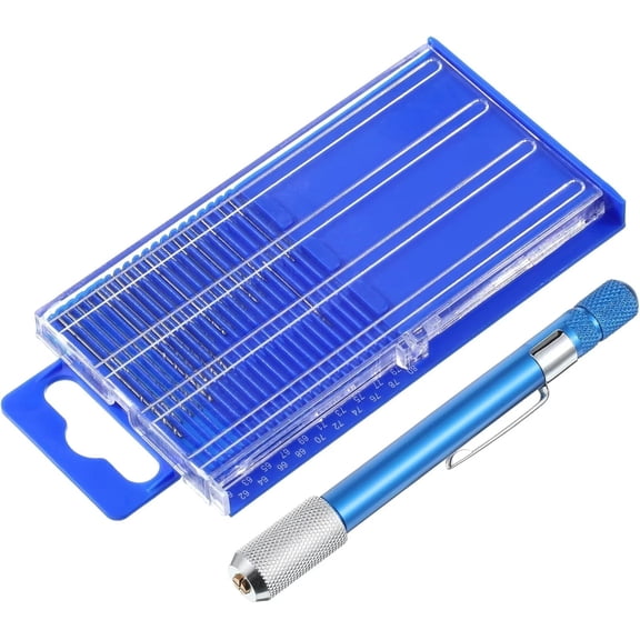 21 PCS Metric Mini Micro Drill Bit Set, Carburetor Jet Drill Bits Pin Vise Set