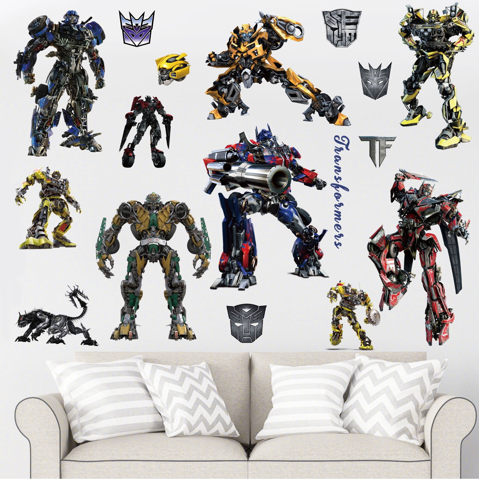 21 PCS For Transformers Theme For Optimus Prime Wall Stickers ...