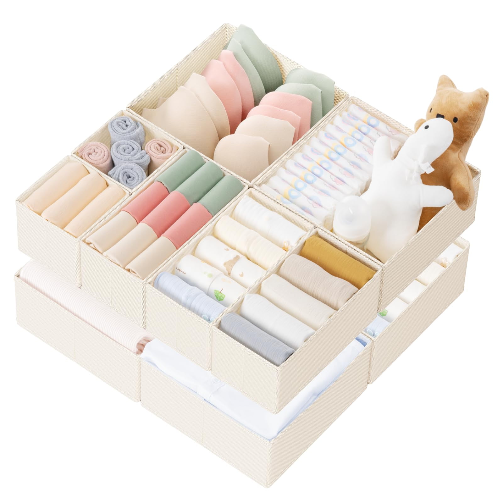 21 Pack Drawer Organizer Set for Baby Clothes Underwear Socks Foldable ...