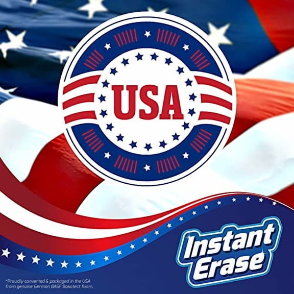 21 Pack Instant Erase XL Magic Cleaning Eraser Sponges - USA Converted and Packaged! Great for Bathtub, Floor Baseboard, and Walls. Multi-Surface Melamine Sponge Pads