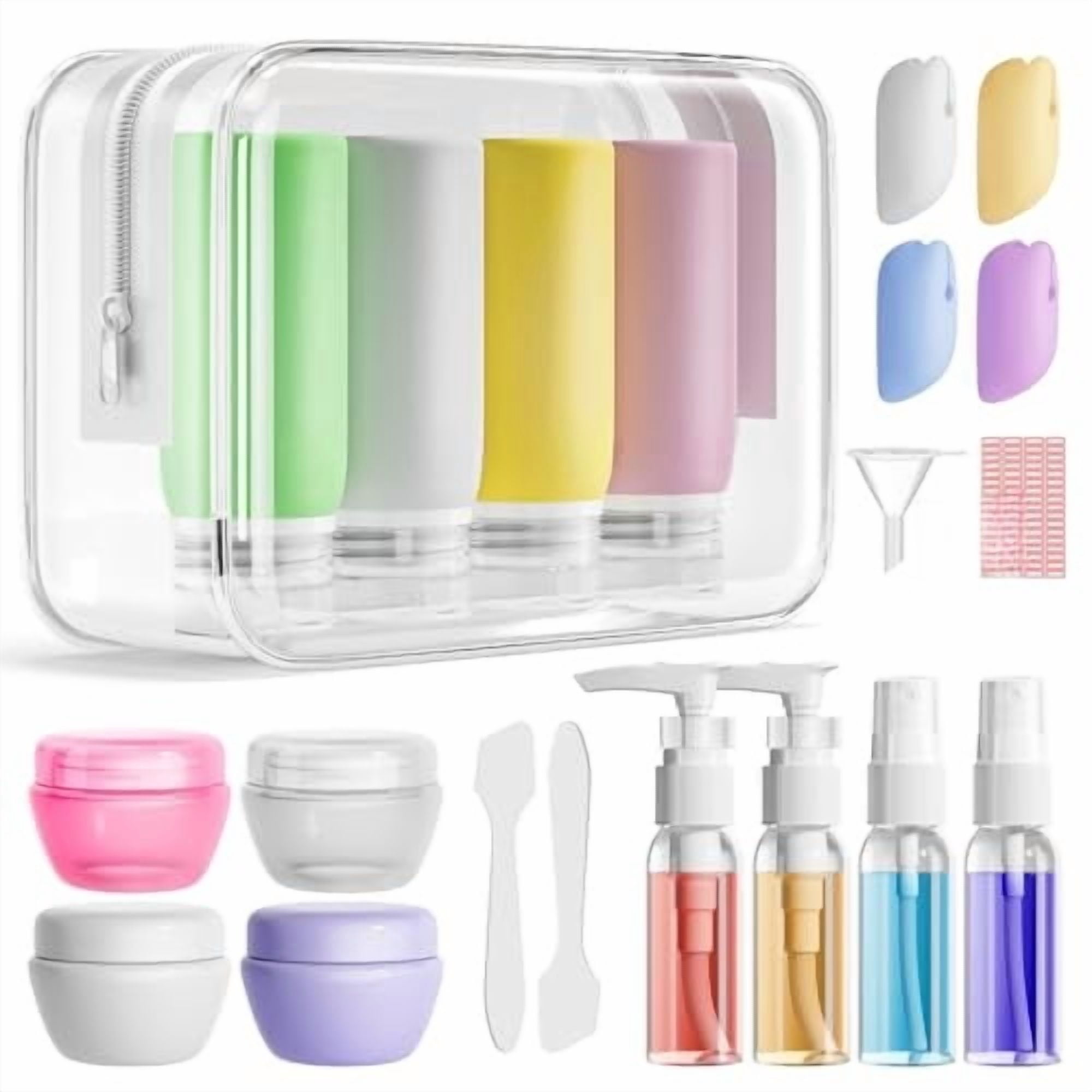 21 Pack Leak Proof Silicone Travel Bottles Set, TSA Approved Containers for Toiletries, Travel Size Accessories and Shampoo Conditioner Bottles with Toiletry Bag (BPA Free)
