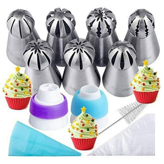 21 Pack Spherical Icing Piping Nozzles Russian Ball Pastry Tips Fondant Gadgets