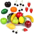 thumbnail image 1 of 21 Pcs Fake Fruits, Artificial Fruits, Simulation Fruit Set for Home Decor, Assorted Fruit Models, Faux Apples Grapes Banabas Strawberries for Photography Props, Table Decor, 1 of 5
