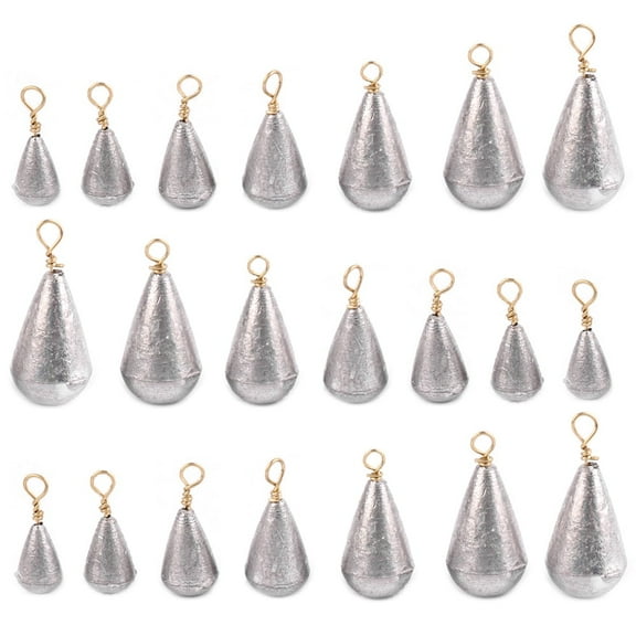 21 Pcs Fishing Weights Set: 7 Sizes Mixed Carp Sinkers with Swivel, Metal Casting Tool Set for Saltwater & Freshwater Fishing, Assorted Terminal Tackle