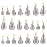 21 Pcs Fishing Weights Set 7 Sizes Mixed Carp Sinkers with Swivel, Metal Casting Tool Set for Saltwater & Freshwater Fishing, Assorted Terminal Tackle
