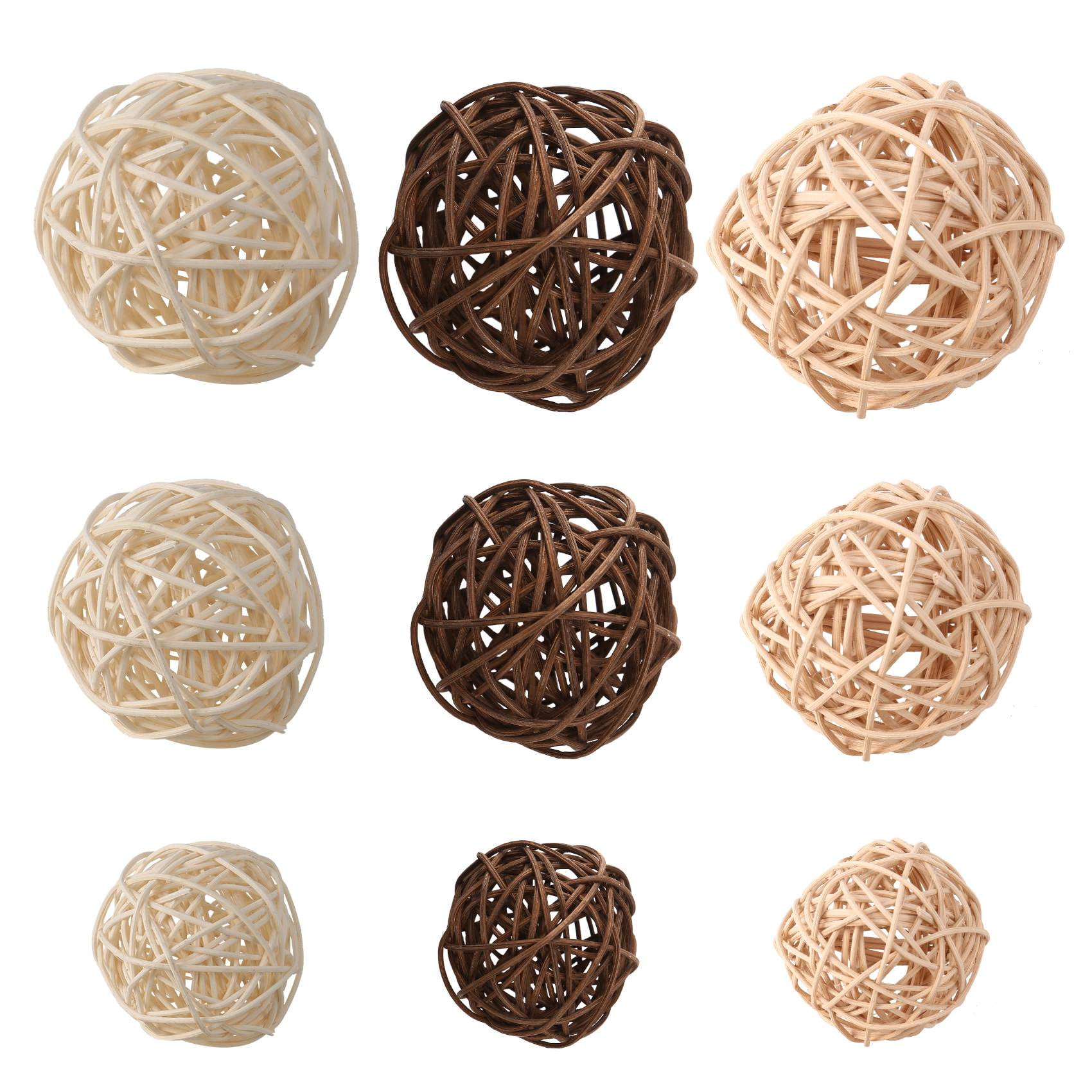 21 Pcs/Lot Mixed 3 Colors Rattan Balls Vase Fillers for Wedding , Assorted Three Size(3cm/5cm