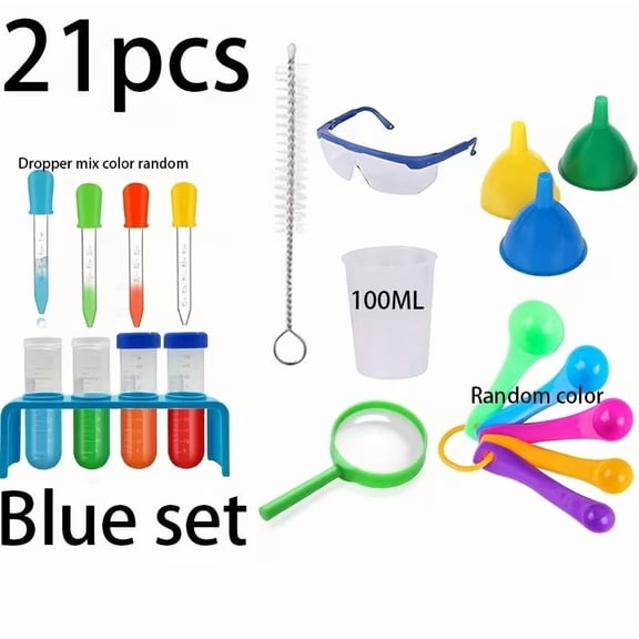 21 Pcs Plastic Pipettes Test Tubes Set for Kids Science STEM Lab