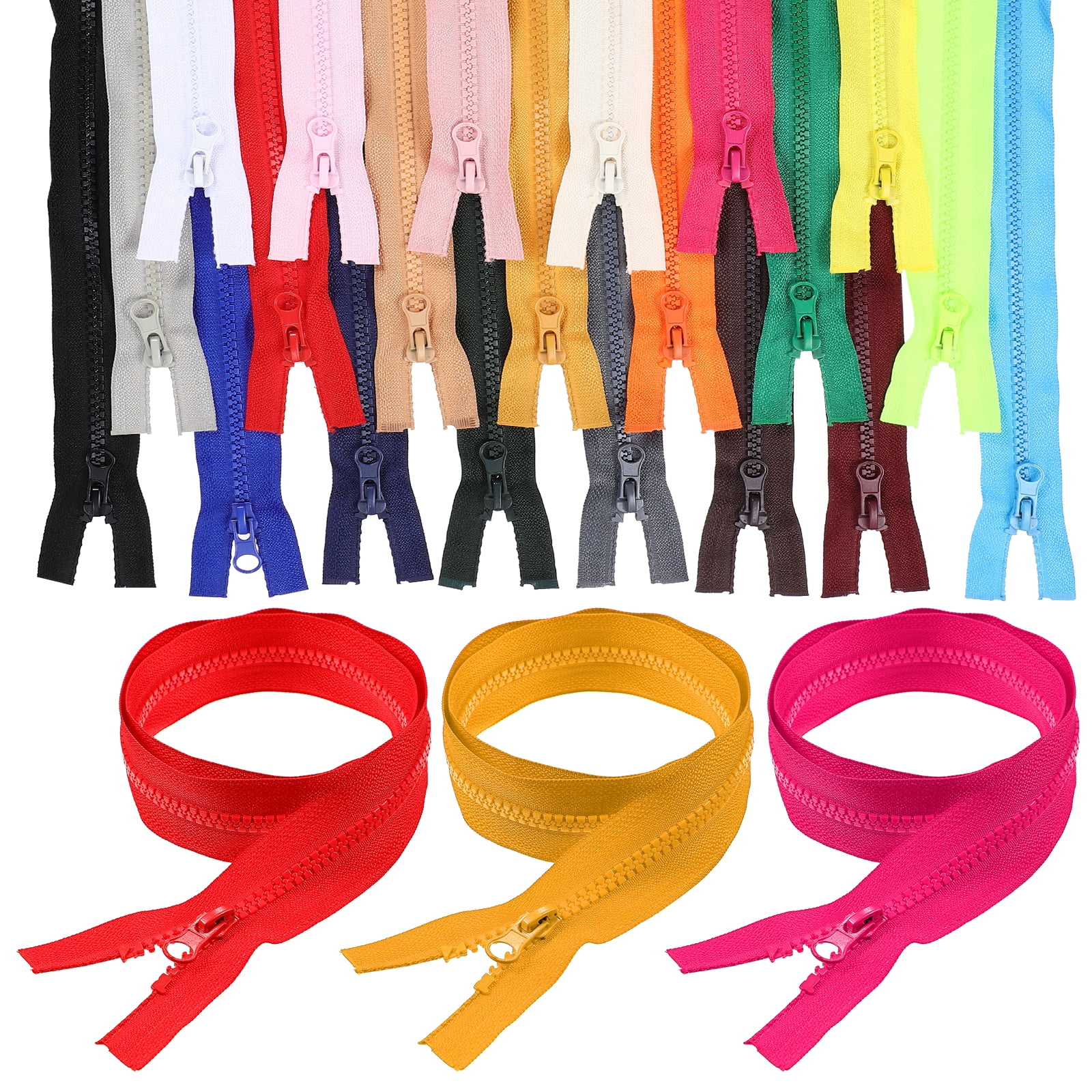 21 Pcs Resin Zipper DIY Crafts Parts Separating for Sewing Zippers with