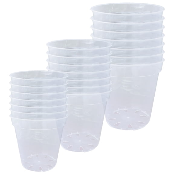 21 Pcs of Clear Nursery Pots, Plastic Plant Pots with Drainage Holes, Available in Multiple Sizes for Orchids, Roses, and Indoor Gardening