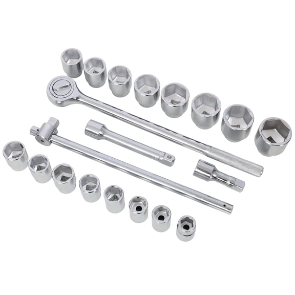 21 Piece 3/4 Inch Drive SAE Socket Set with Ratchet, Breaker Bar, Extensions, and Red Blow Case for Heavy Duty Automotive and Industrial Use