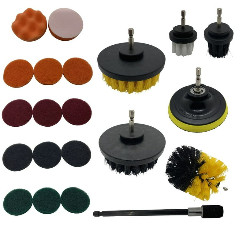 21 Pack Drill Brushes Set Tile Grout Power Scrubber Cleaner Spin Tub Shower  Wall
