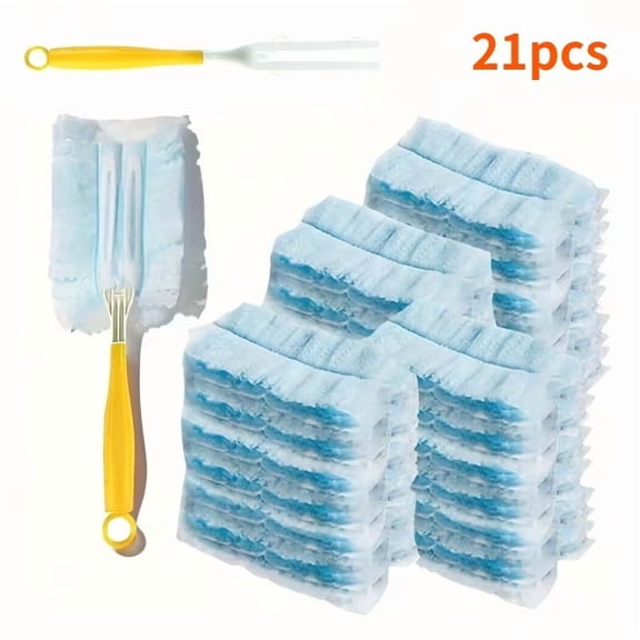 21-Piece Electrostatic Dust Removal Set - Ergonomic Handle for Home and Car Cleaning, Multi-Functional Duster for Furniture and Keyboards