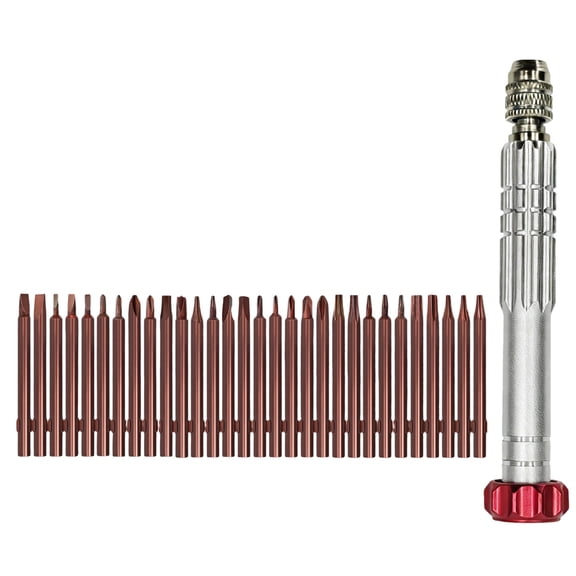 21 Piece Precision Bit Driver Set With Alloy Handle 20 Tips for Tiny Screw Work on Phones Watches Eyeglasses and Small Instruments
