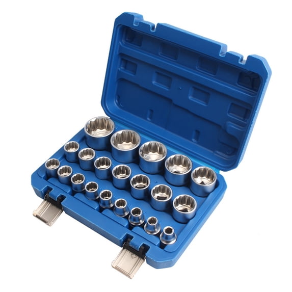 21-Piece Set Of 12-Point Plum Blossom Socket Set 1/2 Inch Big Fly Socket Head 8-36mm Specification Plum Blossom Socket Head