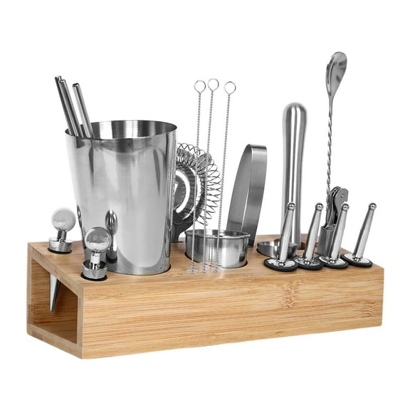 21-Piece Stainless Steel Cocktail Shaker Set for Barware