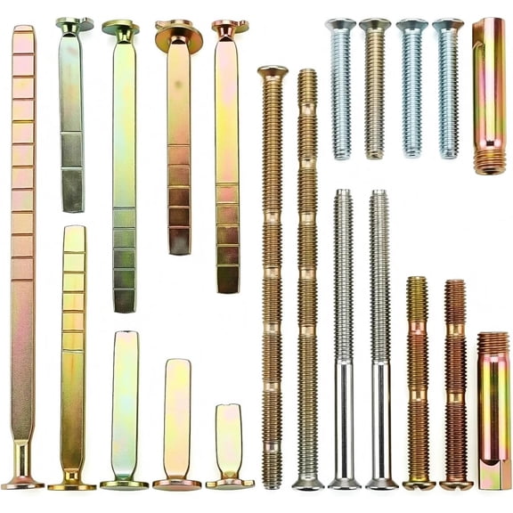 21-Piece Thick Door Extension Kit, Adjustable Deadbolt Tailpiece Set | Fits SC1 SC4 KW1 Keyways, For 14 Inch Doors, Long Screws Included, Door Lock Repair Parts