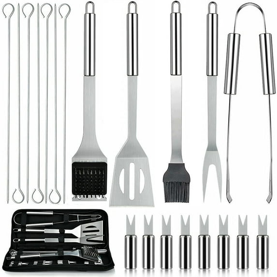 21 Pieces Complete Grill Accessories Kit, Very Best Grill Gift on Birthday Wedding - Professional BBQ Accessories Set for Outdoor Camping Grilling