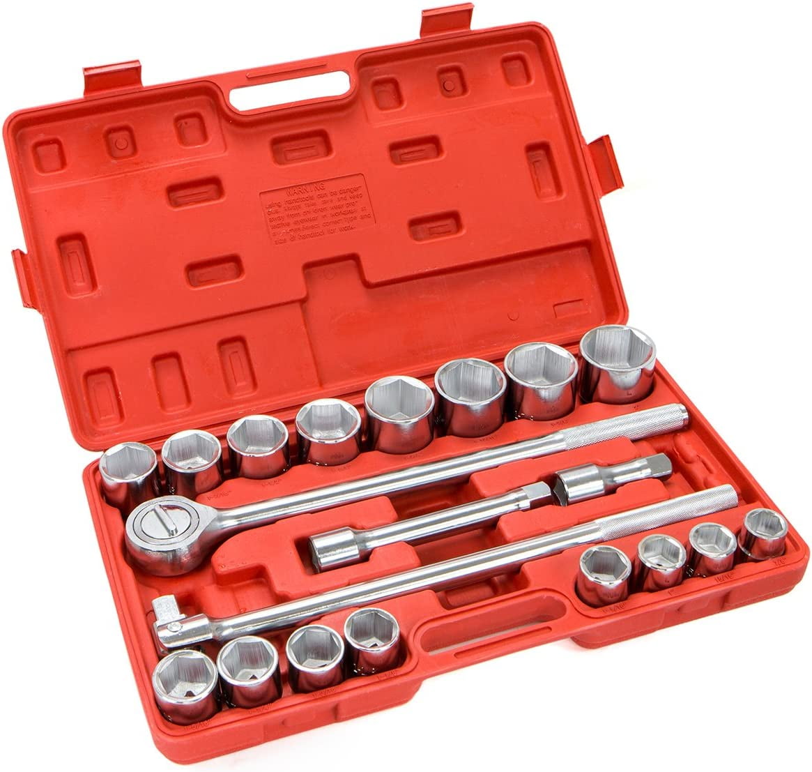 21 Pieces Socket Set 3/4Inch Drive Wrench 6Points Socket Ratchet