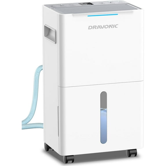 21 Pints Dehumidifier for Basement and Home, Quiet 3-Mode Operation with Continuous Drain Hose, 0.4 Gal Tank, Auto Defrost 24H Timer Bedrooms Bathrooms (White, Pints)