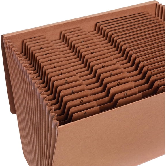 21 Pocket A-Z Expanding File, File Organizer for School, Home and Office, Durable File Organizer with Pockets, Letter Size, Red Rope (75711)