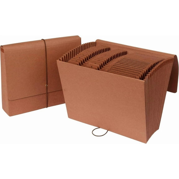 21 Pocket A-Z Expanding File, File Organizer for School, Home and Office, Durable, with Pockets, Letter Size, Red Rope (75711)