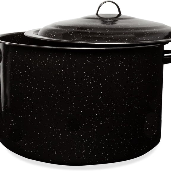 21 Qt Stockpot, Nonstick Soup Pot With Lid, Speckled Enamel Ware Cookware, Large Stock Pot For Boiling and Cooking, Big Granite Cooking Pot for Stovetop, Campfire, Outdoor Stove